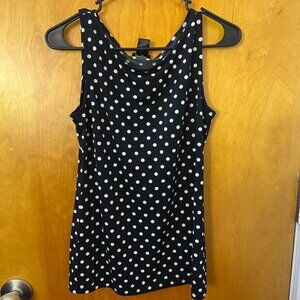 Ann Taylor Black and white polka dot sleeveless top (size XS, lightly used)